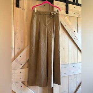 Avec Les Filles Tan Wide Leg Pants